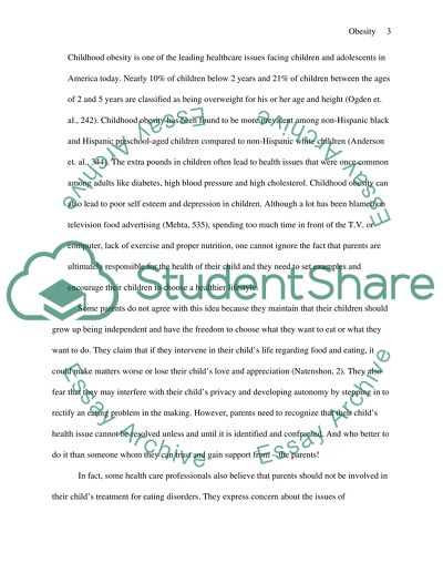 Childhood Obesity as One of the Leading Healthcare Issues