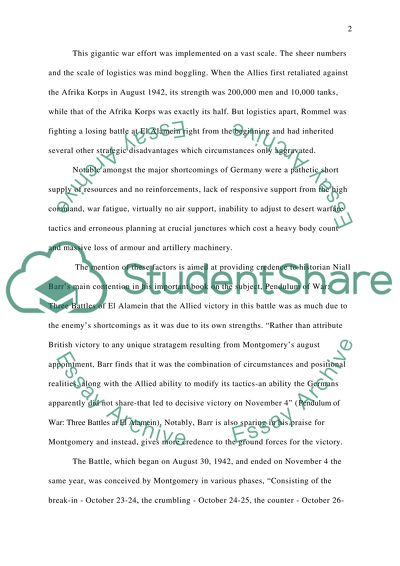 The Contribution of Air Power in the Allied Victory in the Second Battle of El Alamein