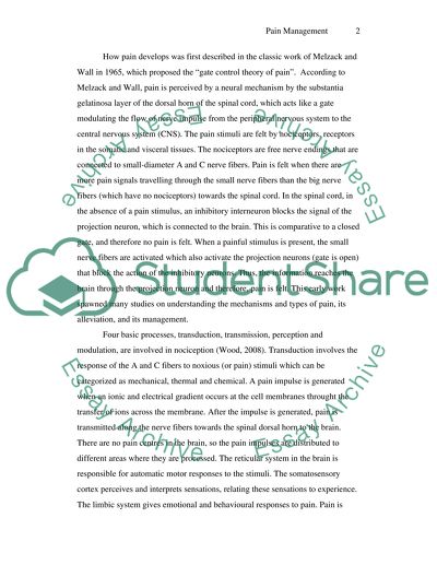 Postoperative Pain Management