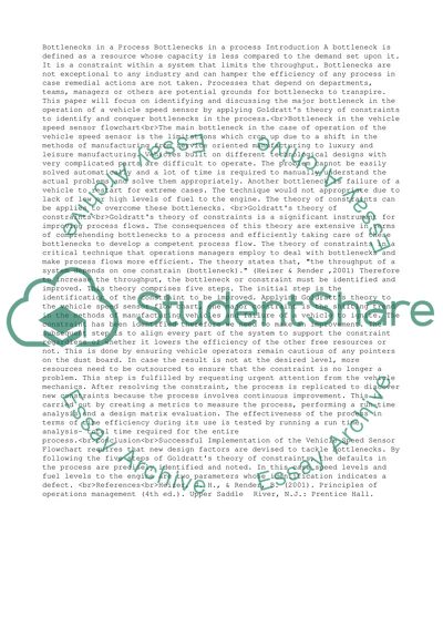 Bottlenecks in a Process