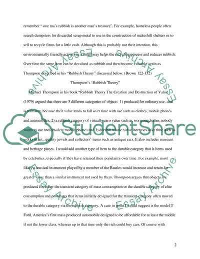 Outline the arguement that rubbish is not worthless