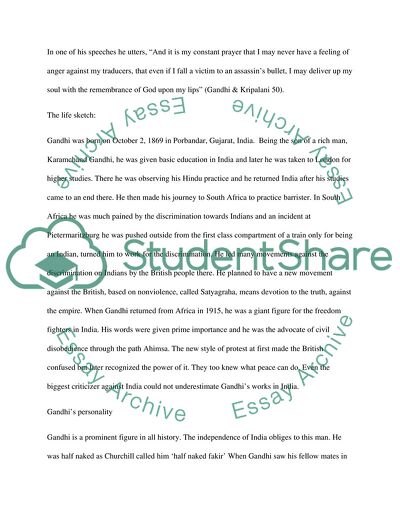 A Biographical Item about Mahatma Gandhi