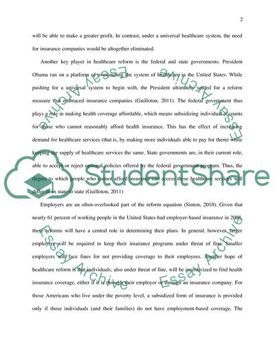 Health Care Reform in the United States