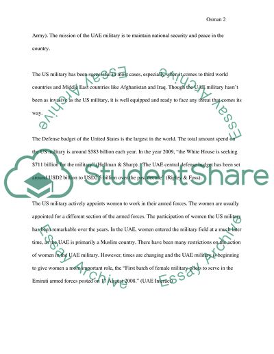 The USA Military vs the UAE Military