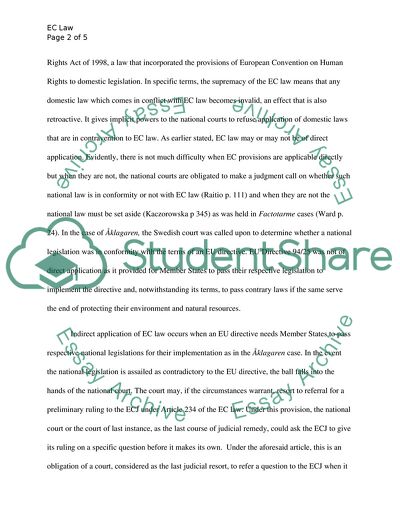 Judicial Role in the EC Law Application