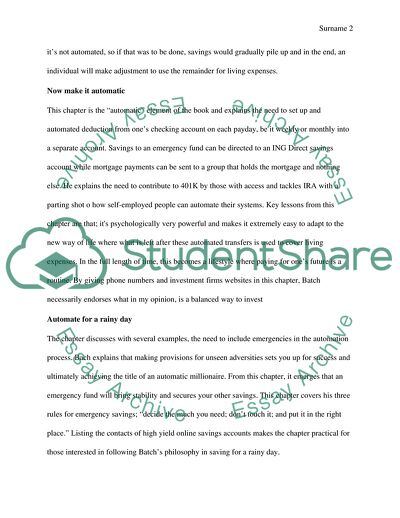 Analysis of the Automatic Millionaire by David Batch