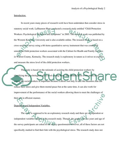 Analysis of Research Report