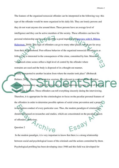 Offenders and Psychology