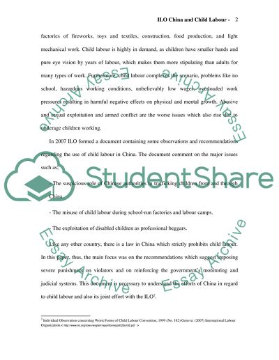 The Impact and Effectiveness of ILO Convention in Child Labor in China