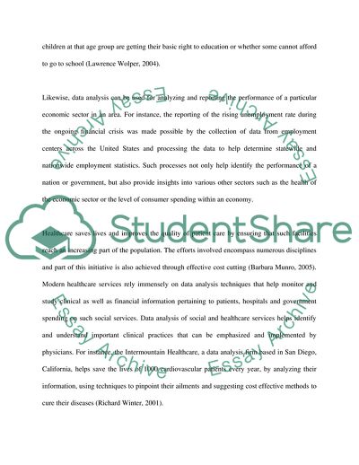 A reflection on using Data Analysis to improve the delivery of service in Health and Social Care