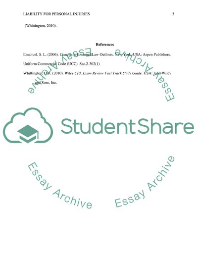 Liability for personal injuries