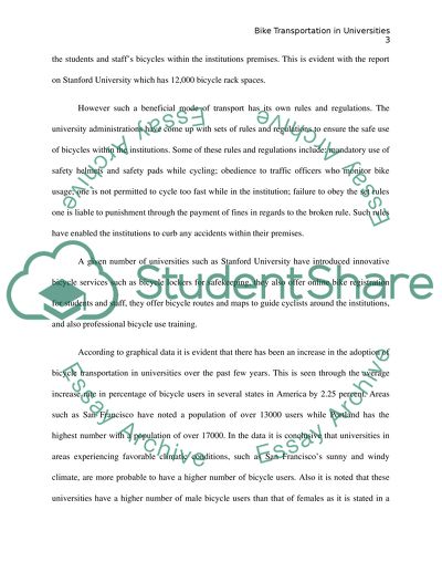Bike Transportation Proposals at Universities