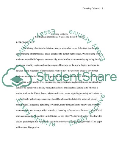 Conflicting International Values and Belief Systems