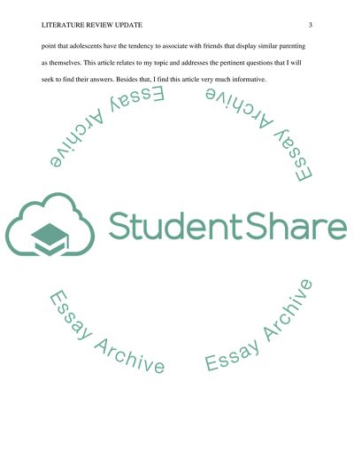 Literature Review Update