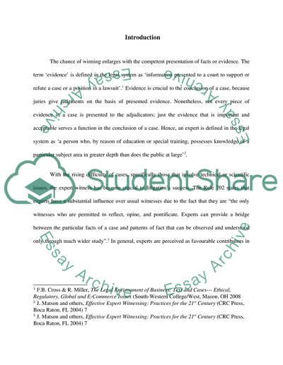 Selection, Role, and Responsibilities of Expert Witness in the English Criminal Justice System