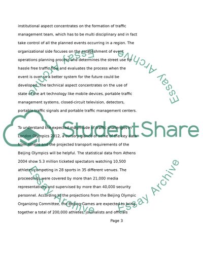 London Olympics 2012: Strategies for Managing Passenger Traffic