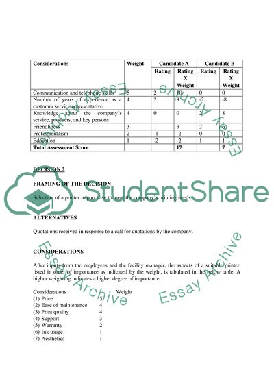 Selection of interview candidates for the position of customer service representative