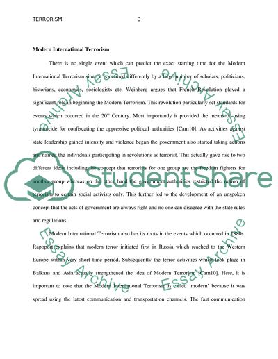 Modern International Terrorism and International Terrorist Group