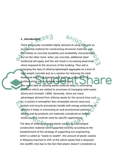 Utilizing Plastic Flooring Tiles to Produce Light Weight Concrete