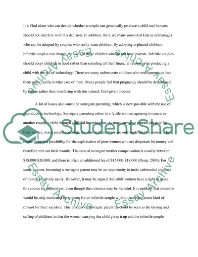 Ethical Issues Related to Reproduction