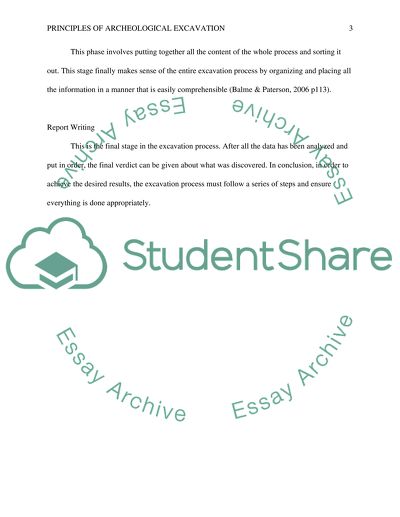 Outline the basic principles of archaeological excavation