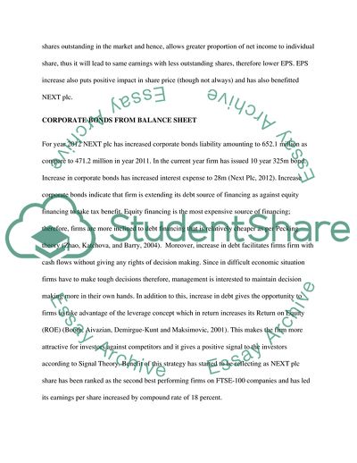 Financial Statement Analysis of Next PLC
