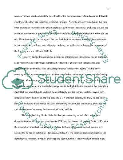 Exchange Rate Specification - Flexible Price Monetary Model