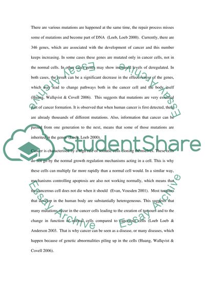 Carcinogenesis and Cancer Treatment Resistance