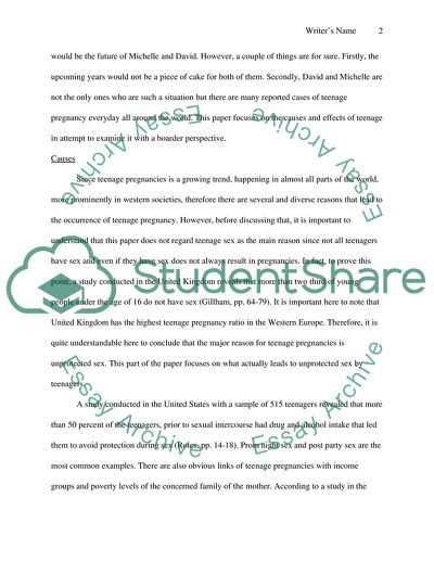 Causes and effects of teenage pregnancy