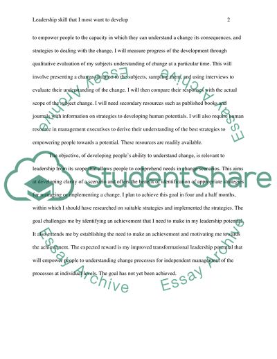 The leadership skill I most want to develop