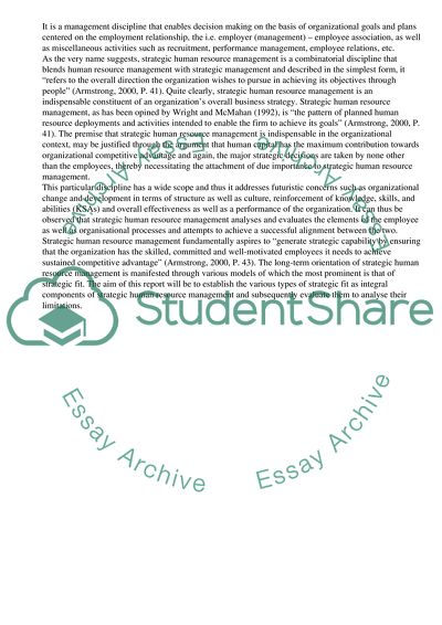 Current Issues in Strategic Human Resource Management