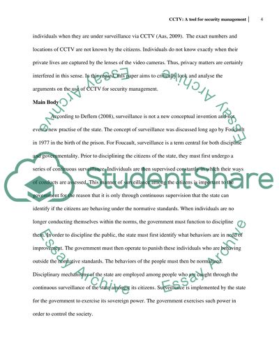 CCTV: A Tool for Security Management