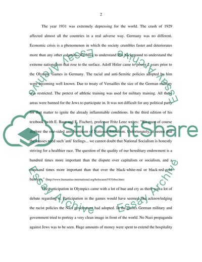 Change of Perspective in German Hospitality: 1936 Berlin Olympics and 2006 FIFA Cup