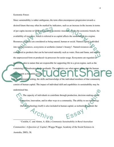 The Sustainability of Rural Communities