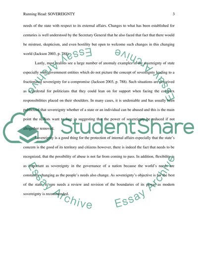 Sovereignty for the Protection of Internal Affairs