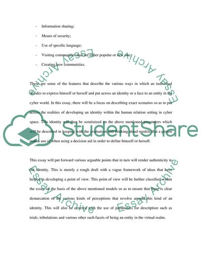 Identity Perception in the Virtual World