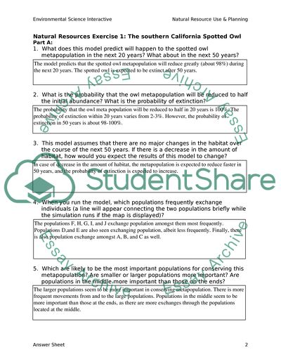 Natural Resources Use and Planning