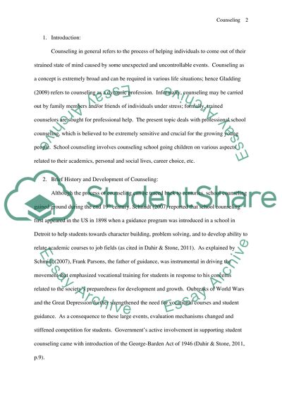 Comprehensive View of the Field of Counseling