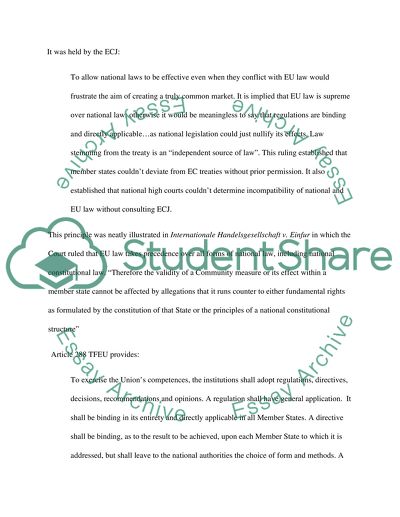 The Status of EU Law