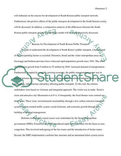Difference between US and South Korea transprotation