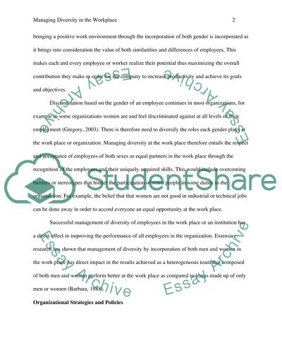 Managing Diversity in the Workplace