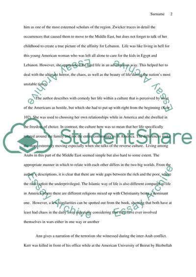 Book Report on Come with me from Lebanon by Ann Zwicker Kerr