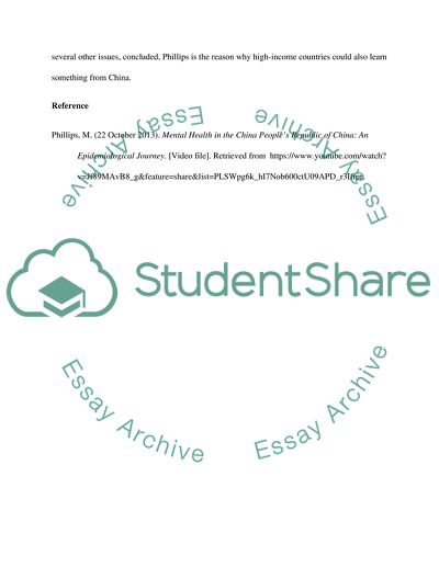 Critical issue in global health ( Mental Health in the Peoples Republic of China )