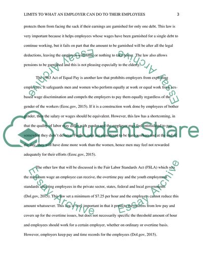 Limits to What an Employer Can Do to Their Employees