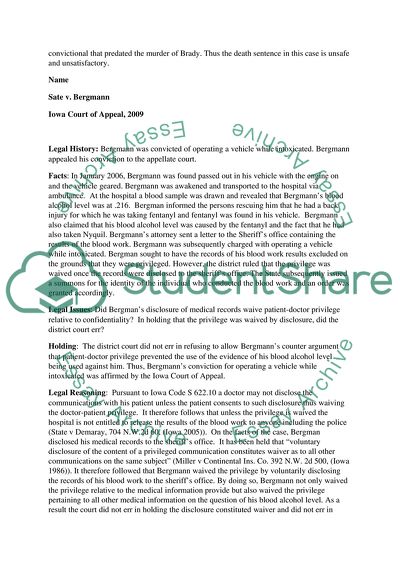 Analysis of St. Clair v. Commonwealth, Sate v. Bergmann, and Osbourne v. State Cases