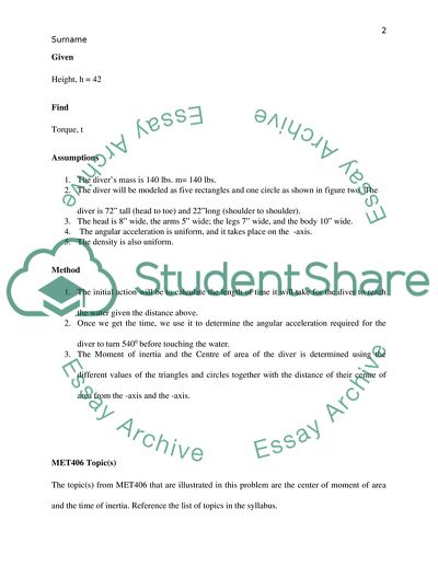 Strength of Materials Problem Written and Solved for MET406