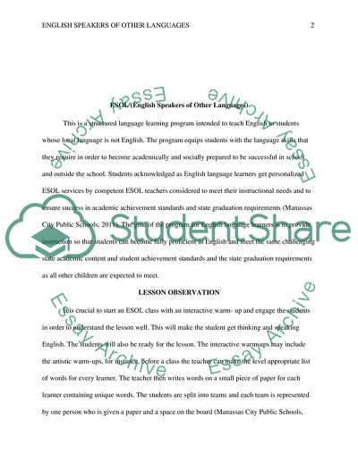 English Speakers of Other Languages