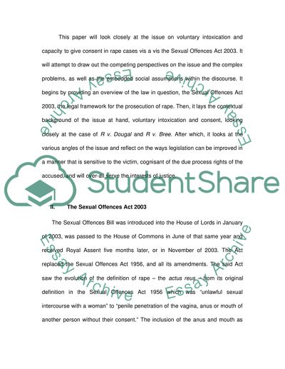 The Relevance of Victims Volunary to a Charge of Rape