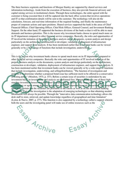 How Technology Support Investigation Function:Morgan Stanley