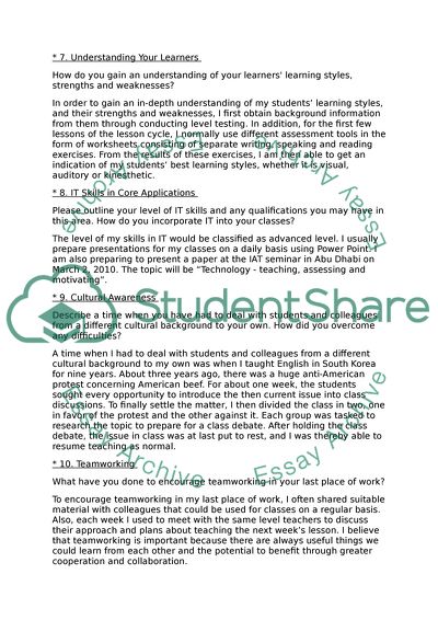 Classroom Management Competency